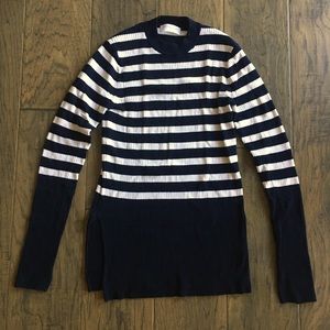 [Used] Everlane Dark Navy & White Sweater; Small